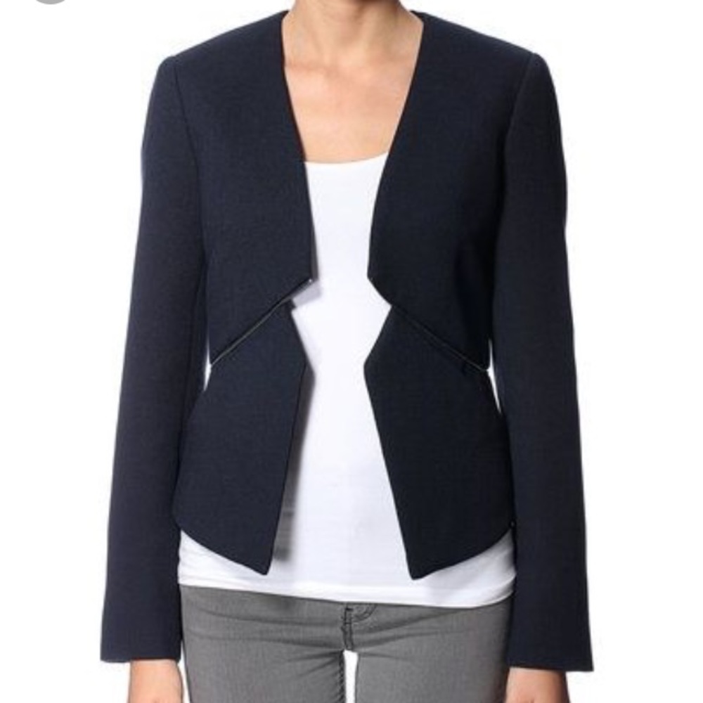 NWT French Connection navy zipper detail blazer - Picture 1 of 4